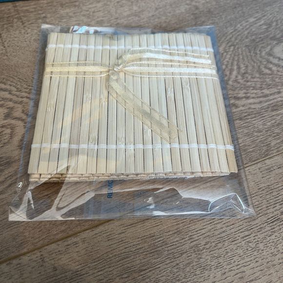 Bamboo Table Mat Drink Coaster Cup Mat  6 Piece Set Ecologically Friendly - Picture 1 of 6
